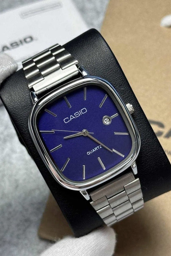 Casio Silver Blue Watch