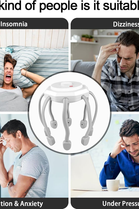 Hair Scalp Massager with 8 Vibrating Contacts