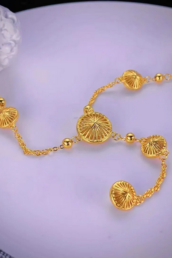 Gold Circle Tassel Necklace