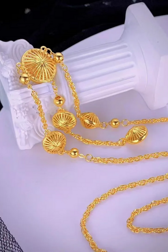 Gold Circle Tassel Necklace